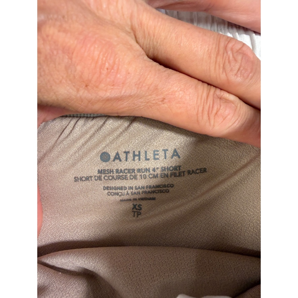 Athleta Mesh Racer Run 4" Short Tan Beige Active Running Shorts XS - Picture 4 of 10